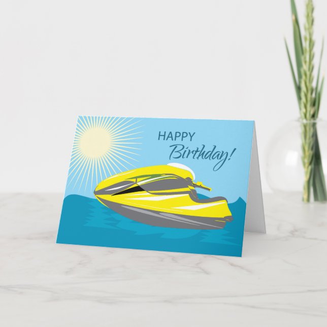 Birthday Sunny Gult i Blue Kort (Framsida)