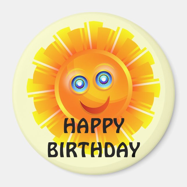 BIRTHDAY: Sunshine-födelsedagskalkal Magnet (Framsidan)