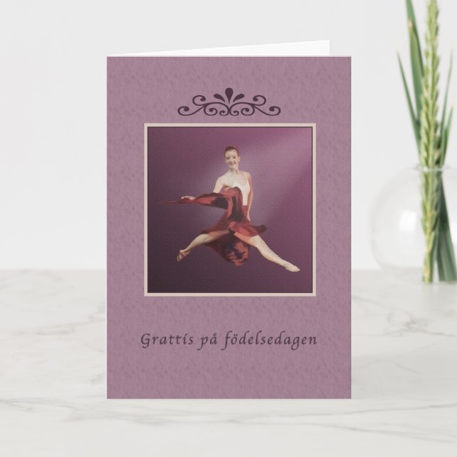 Birthday, Swedish, Grattis på födelsedagen, Ballet Kort (Framsida)