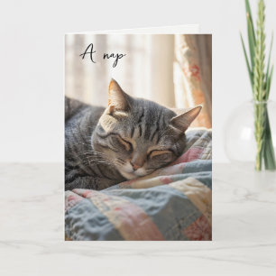 Birthday Tabby katt Nap Kort