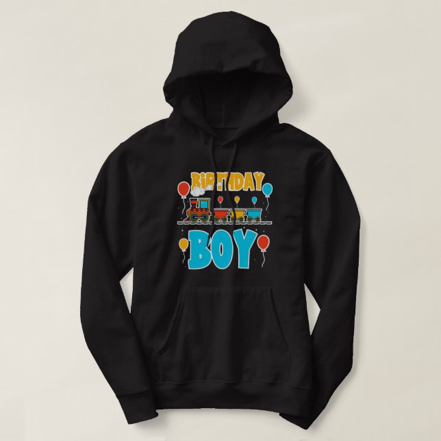 Birthday Tåg Boy Hoodie (Design framsida)