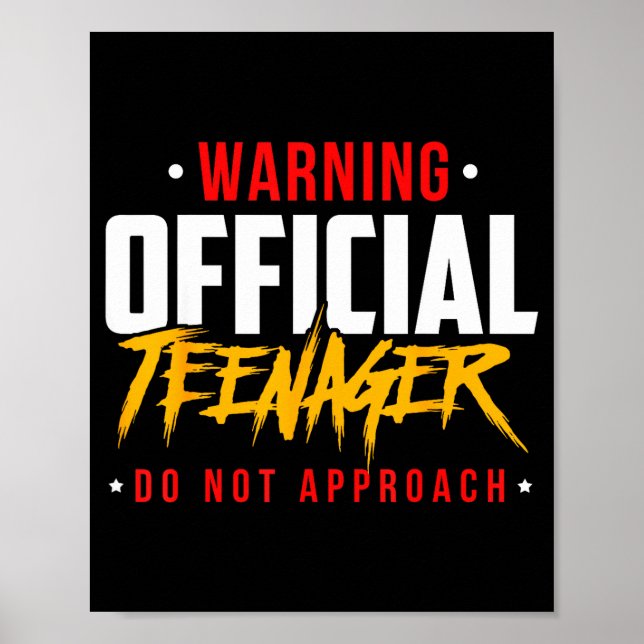 Birthday Teenagers Teenager Do Not Approach  Poster (Framsidan)