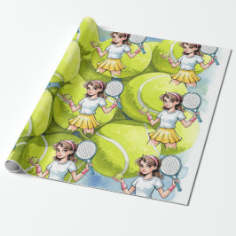 Birthday Tennis Ace Girl Firande Presentpapper