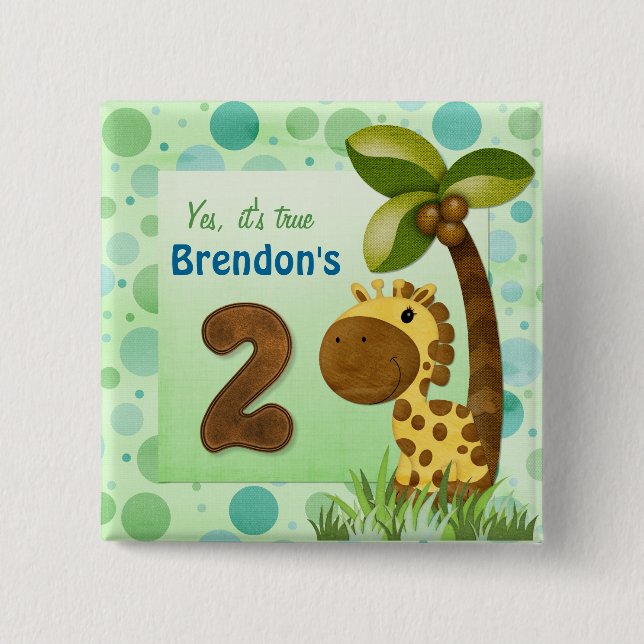 Birthday Tots Giraffe Birthday Knapp (Framsida)