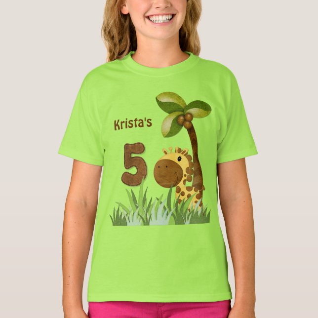 Birthday Tots Giraffe Birthday Tee (Framsida)