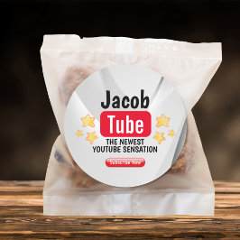 Birthday Tube Party Stickers Runt Klistermärke