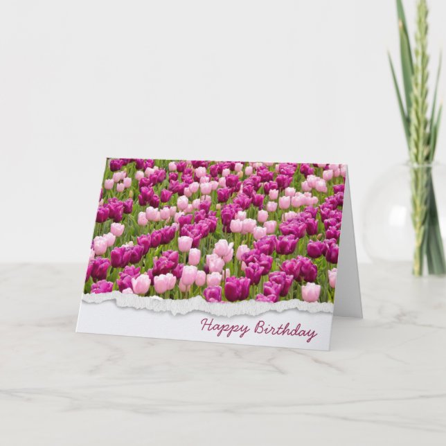 Birthday Tulip Garden Kort (Framsida)
