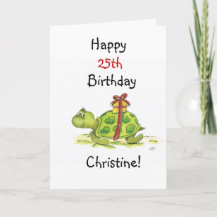 Birthday Turtle - Anpassa åldern och namn Kort