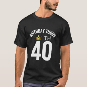 Birthday Twins 40th 40 Years Old Brother Sister Tw T Shirt