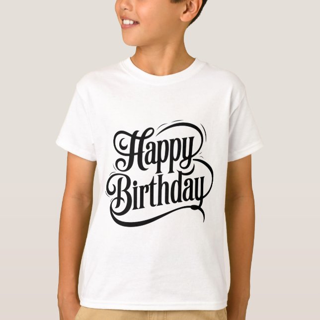 Birthday Typography Sayings T Shirt (Framsida)