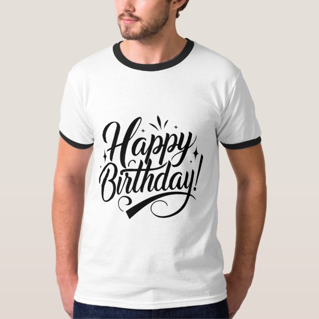 Birthday Typography Sayings T Shirt (Framsida)