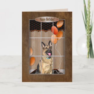 BIRTHDAY - Tyska shepherd - Window-ballonger Kort