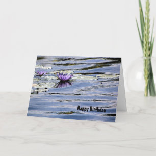 Birthday, Vatten Lily i Pastel Blue Pond Kort
