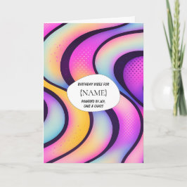 Birthday Vibes – Joy, Cake & Chaos Personalized Kort