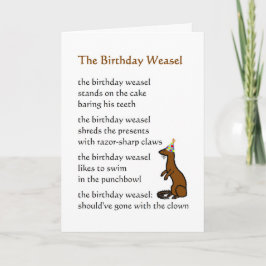 Birthday Weasel - en lustig dikt Kort