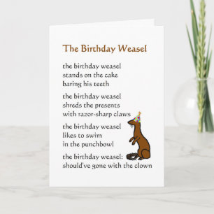 Birthday Weasel - en lustig dikt Kort