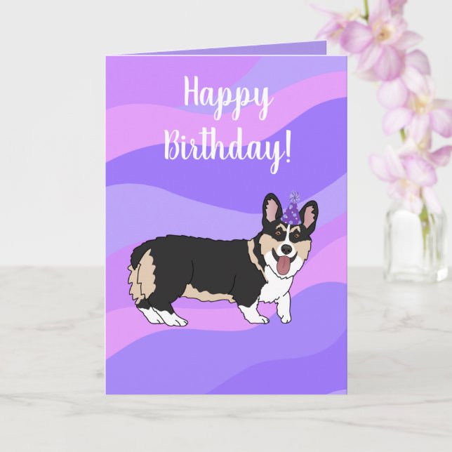Birthday Welsh Corgi Kort (Orkide)