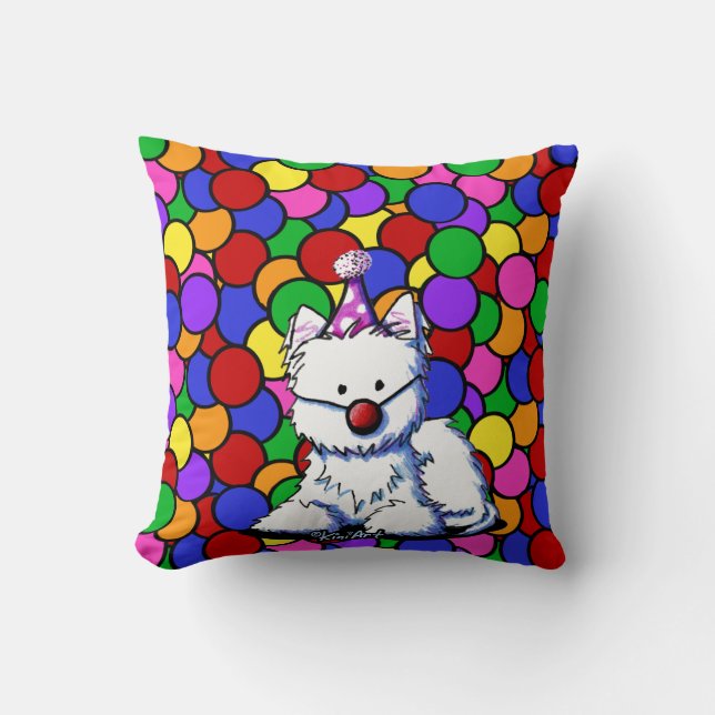 Birthday Westie Hund Pillow Kudde (Framsida)