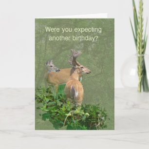 Birthday Whitetail Hjort Buck & Doe Kort