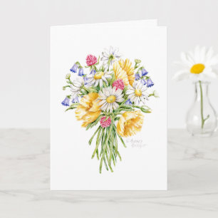 Birthday WildblomBouquet of Happiness Kort