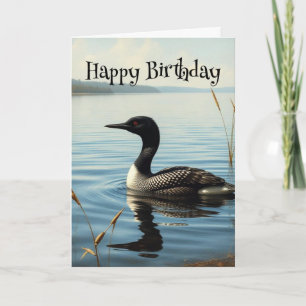 Birthday Wildlife Common Loon Bird Nature Kort