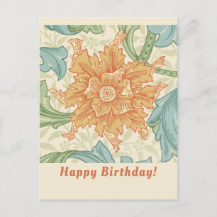 Birthday William Morris blommigt tapet CC1133 Vykort