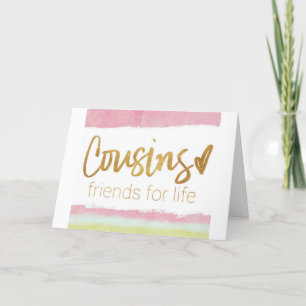 BIRTHDAY WISH "COUSIN" & "BEST FRIEND CARD" KORT