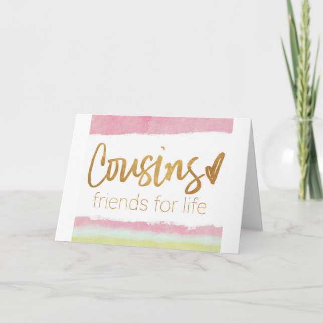 BIRTHDAY WISH "COUSIN" & "BEST FRIEND CARD" KORT (Framsida)