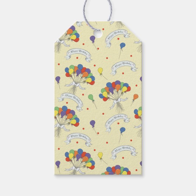 Birthday Wishes - Pastel Yellow Presentetikett (Framsidan)