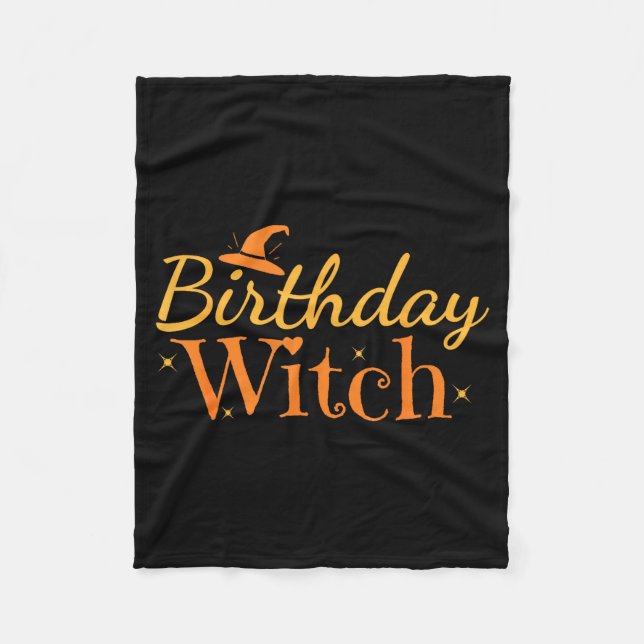 Birthday Witch Funny Halloween Shirt  Fleecefilt (Framsidan)
