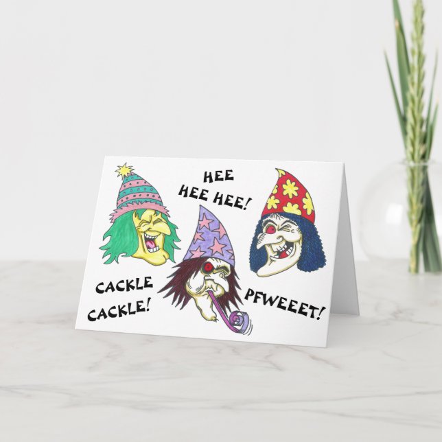 BIRTHDAY WITCHES Greeting Card Kort (Framsida)