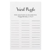 Birthday Word Puzzle Game – Happy Birthday to You