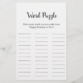 Birthday Word Puzzle Game – Happy Birthday to You