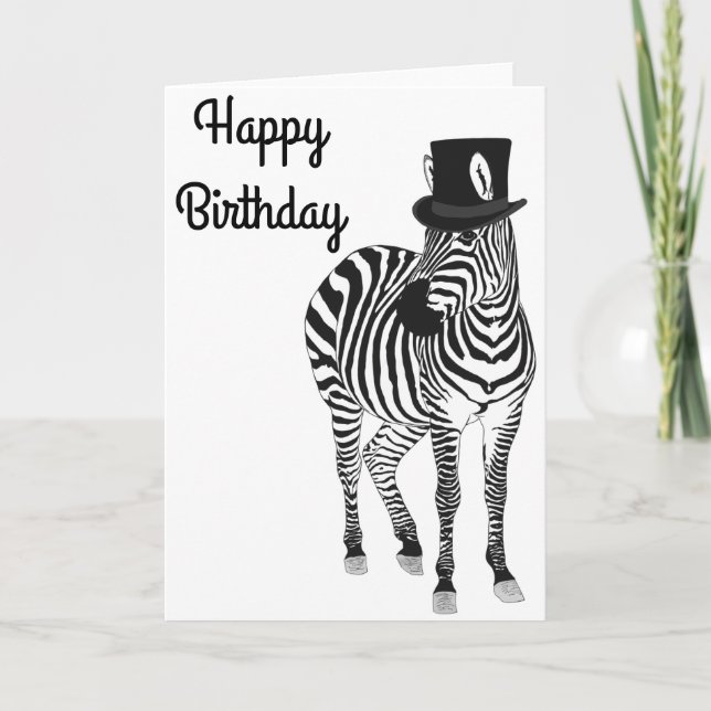 Birthday Zebra Kort (Framsida)