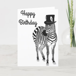 Birthday Zebra Kort