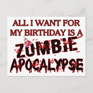 Birthday Zombie Apocalypse Vykort