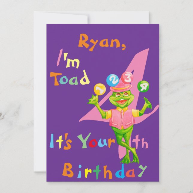 BirthdayPersonalizedGreetingcardfora four yearold. Tack Kort (Framsida)