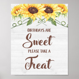 BIRTHDAYS ÄR SVEET, TA ETT FÖRDRAGSTecken Poster