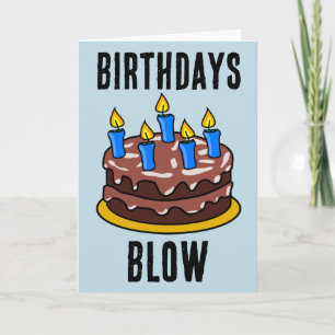 BIRTHDAYS BLOW FUNNY CAKE GREETARD KORT