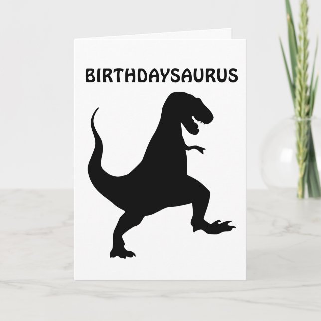 BIRTHDAYSAURUS DINO BIRTHDAY DINOSAUR CARDS KORT (Framsida)
