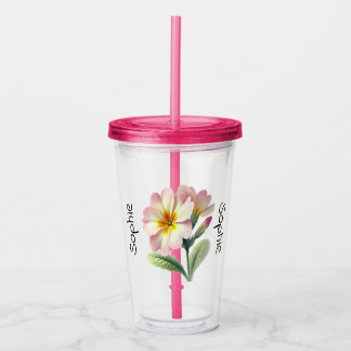 BirthFlower från februari Primrose Tumbler med loc Take Away Mugg