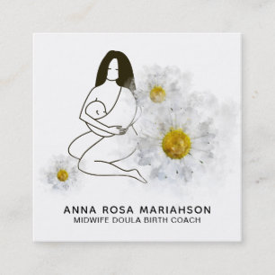 *~* Birthing Midfru - Doula Birth Gravid Fyrkantigt Visitkort
