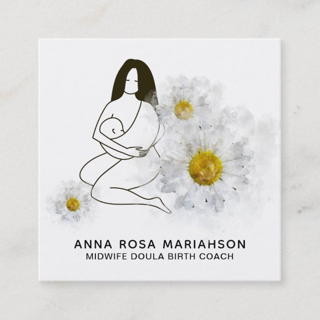 *~* Birthing Midfru - Doula Birth Gravid Fyrkantigt Visitkort (Framsida)