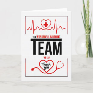 Birthing Team Red Black and White Tack Kort