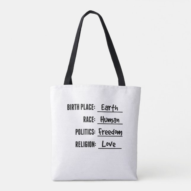 BIRTHPLACE EARTH TOTE BAG TYGKASSE (Baksida)
