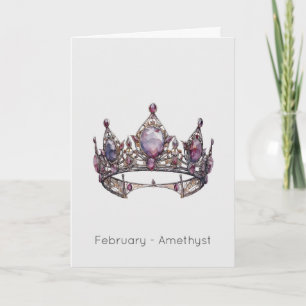 Birthstone Amethyst Grattis på födelsedagen kort