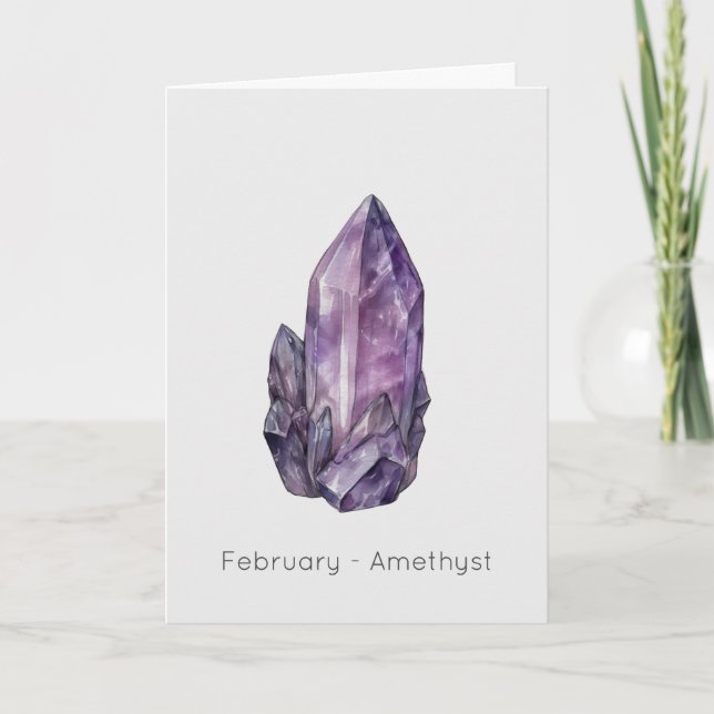Birthstone Amethyst Grattis på födelsedagen kort (Framsida)