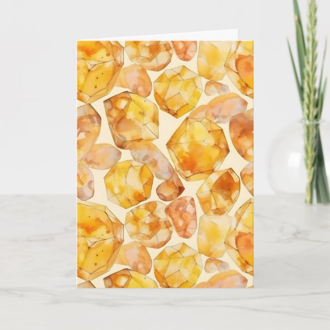 Birthstone Citrine Birthday Card Kort (Framsida)