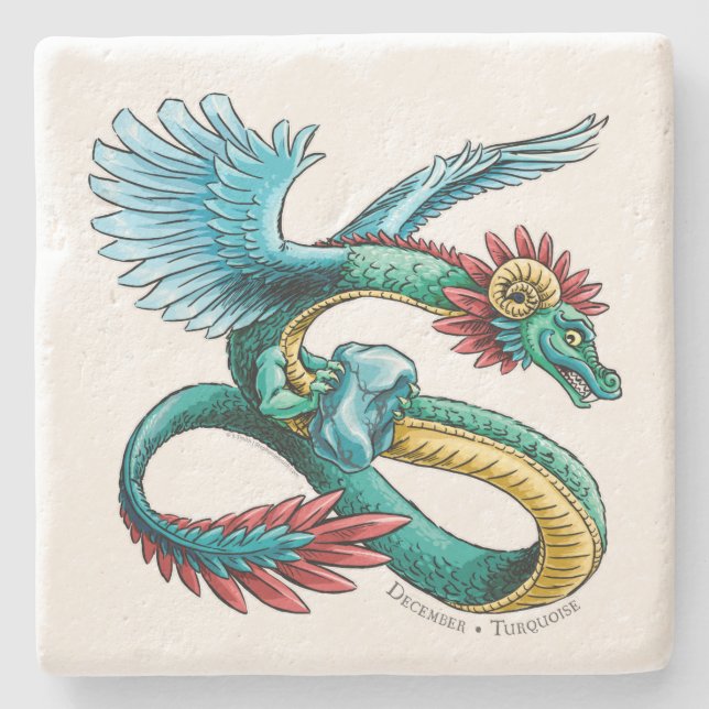 Birthstone Dragon i december: Turquise Stenunderlägg (Framsidan)