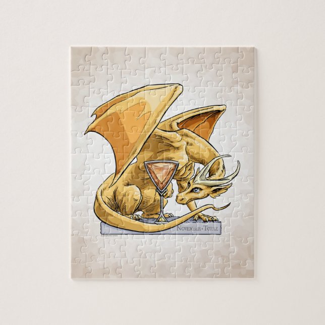 Birthstone Dragon i november: Topaz Pussel (Vertikal)